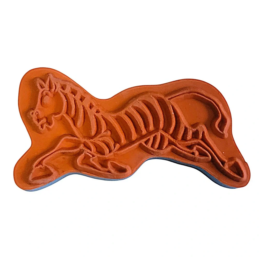 VTG Zoo Animal Rubber Stamp Set 8 Pc Foam Zebra Giraffe‎ Elephant Lion Gorilla